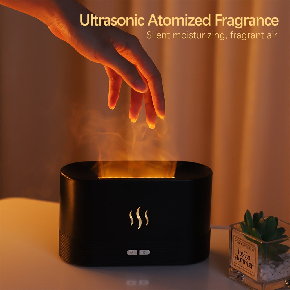 Flame Essential Oil Diffuser Air Humidifier Aromatherapy Fragrance and Maroon Asteria