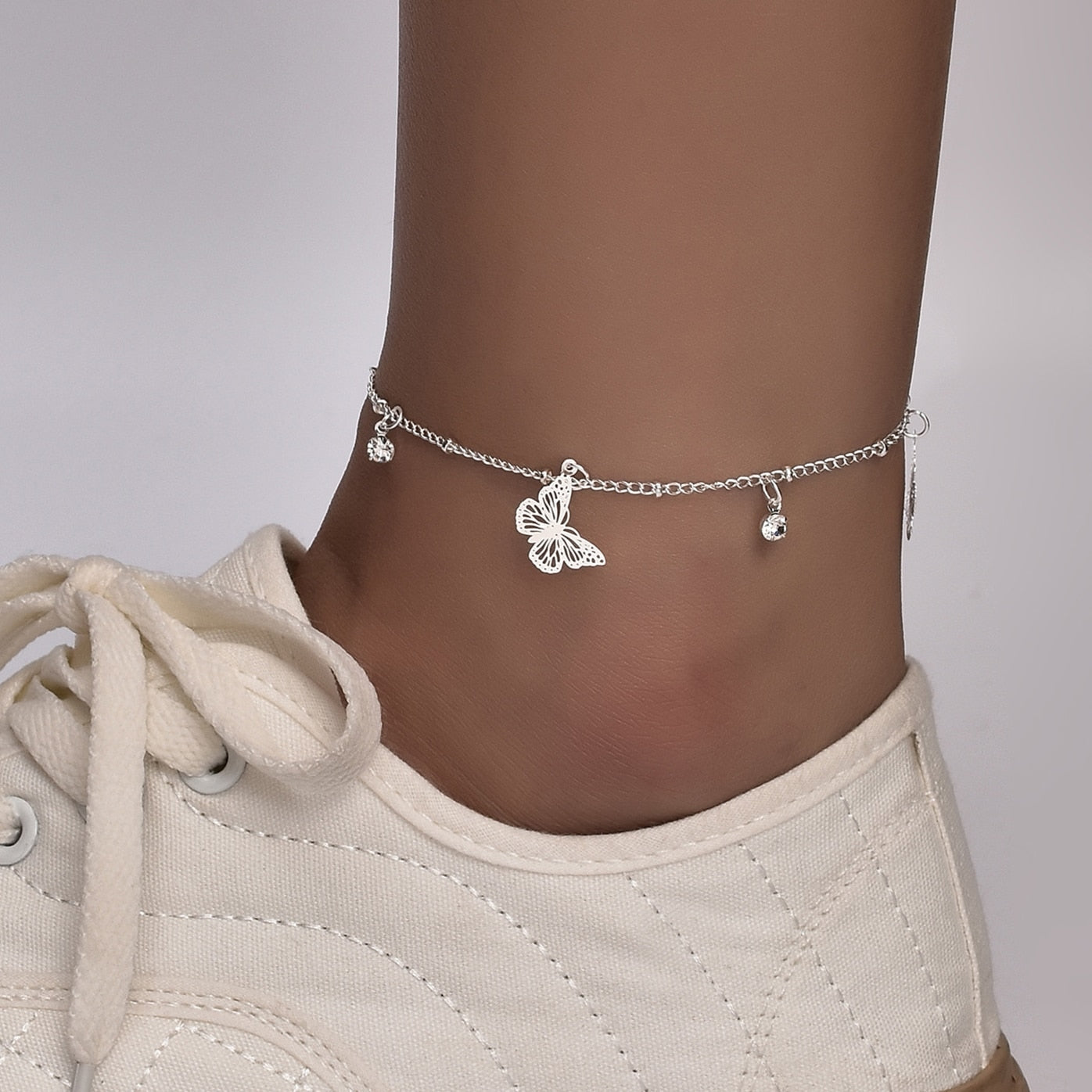 Boho Butterfly Charm Anklet For Women Gold/Silver Red Iphigenia