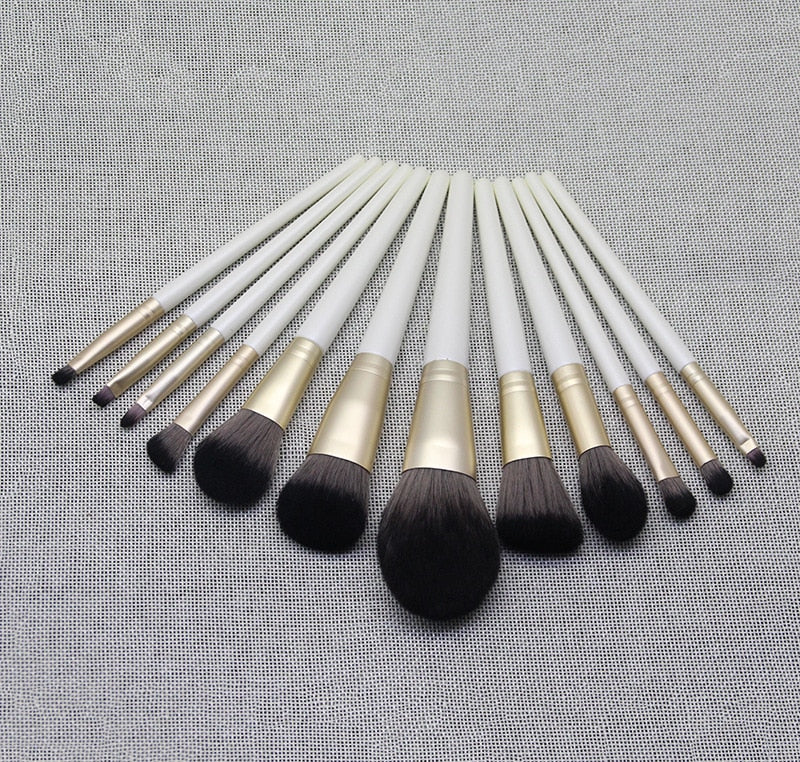 12pcs Poppies Makeup Brushes Set Beginner Foundation Eye Shadow Loose Maroon Asteria