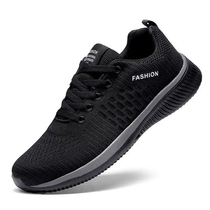 Men lightweight running sneakers with breathable mesh upper and cushioned insole.