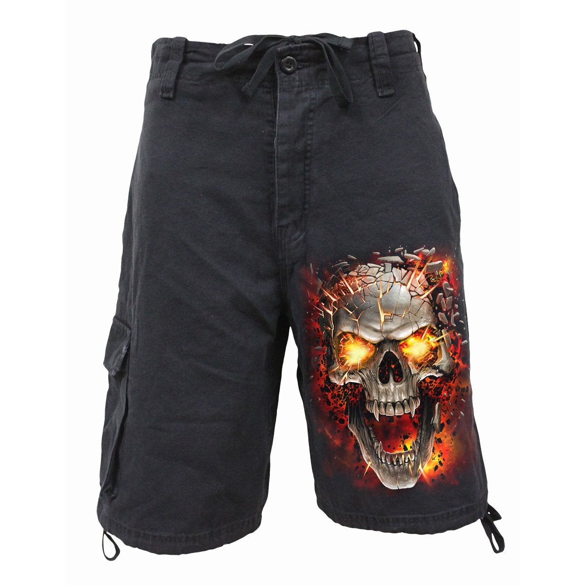 SKULL BLAST - Vintage Cargo Shorts Black Black Jasper