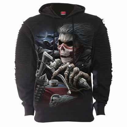 SOUL RIDER - Premuim Biker Fashion Mens Hoodie Black Jasper