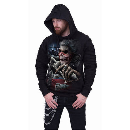 SOUL RIDER - Premuim Biker Fashion Mens Hoodie Black Jasper