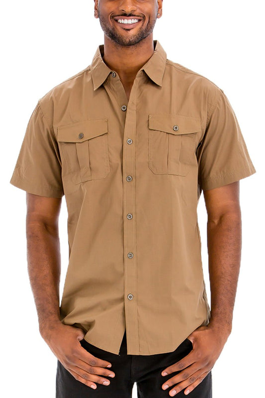 TWO POCKET BUTTON DOWN SHIRT (TIMBER) Lime Milo