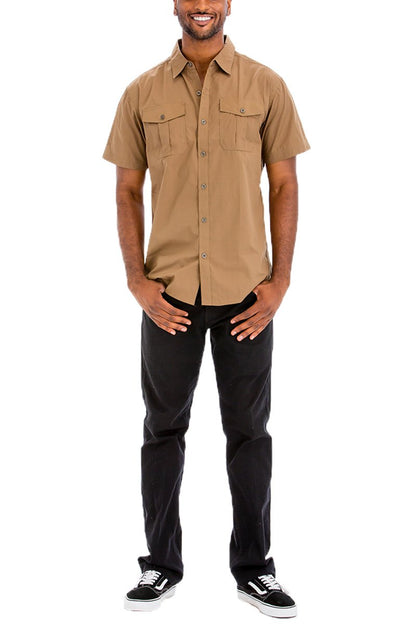 TWO POCKET BUTTON DOWN SHIRT (TIMBER) Lime Milo