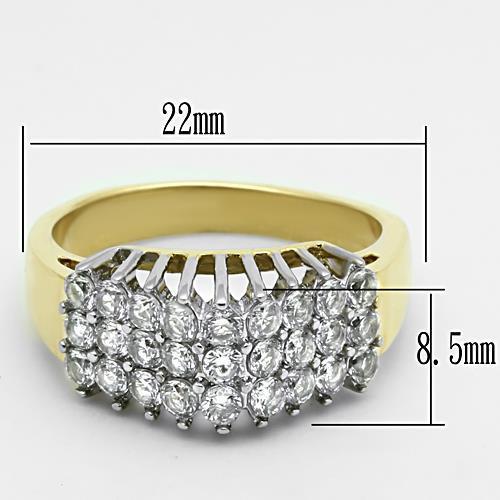 Women Stainless Steel Cubic Zirconia Rings TK1376 Lavender Birch