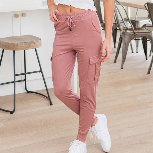 Ultra Soft Joggers with Cargo Pocket, Small-XL Sizes Mauve Rhea