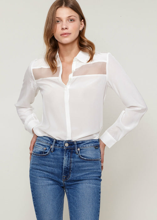 Women's Sydney Button Up Shirt In Ivory Lemon Hera