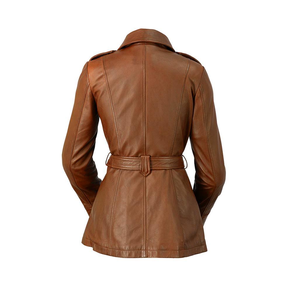 Traci - Women's Leather Jacket Orange Pontus