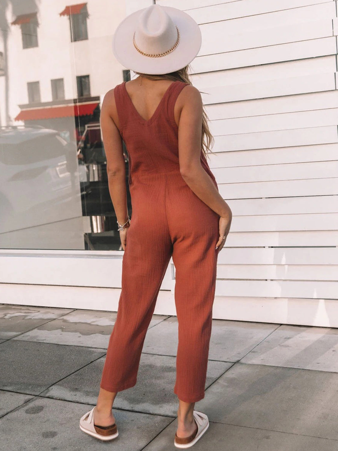 Full Size Scoop Neck Wide Strap Jumpsuit Trendsi