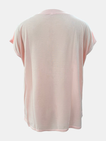 Full Size Round Neck Cap Sleeve T-Shirt Trendsi