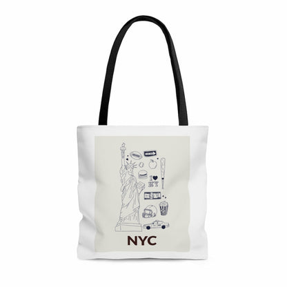 Symbols of NYC Everyday Tote Bag Medium Yellow Pandora