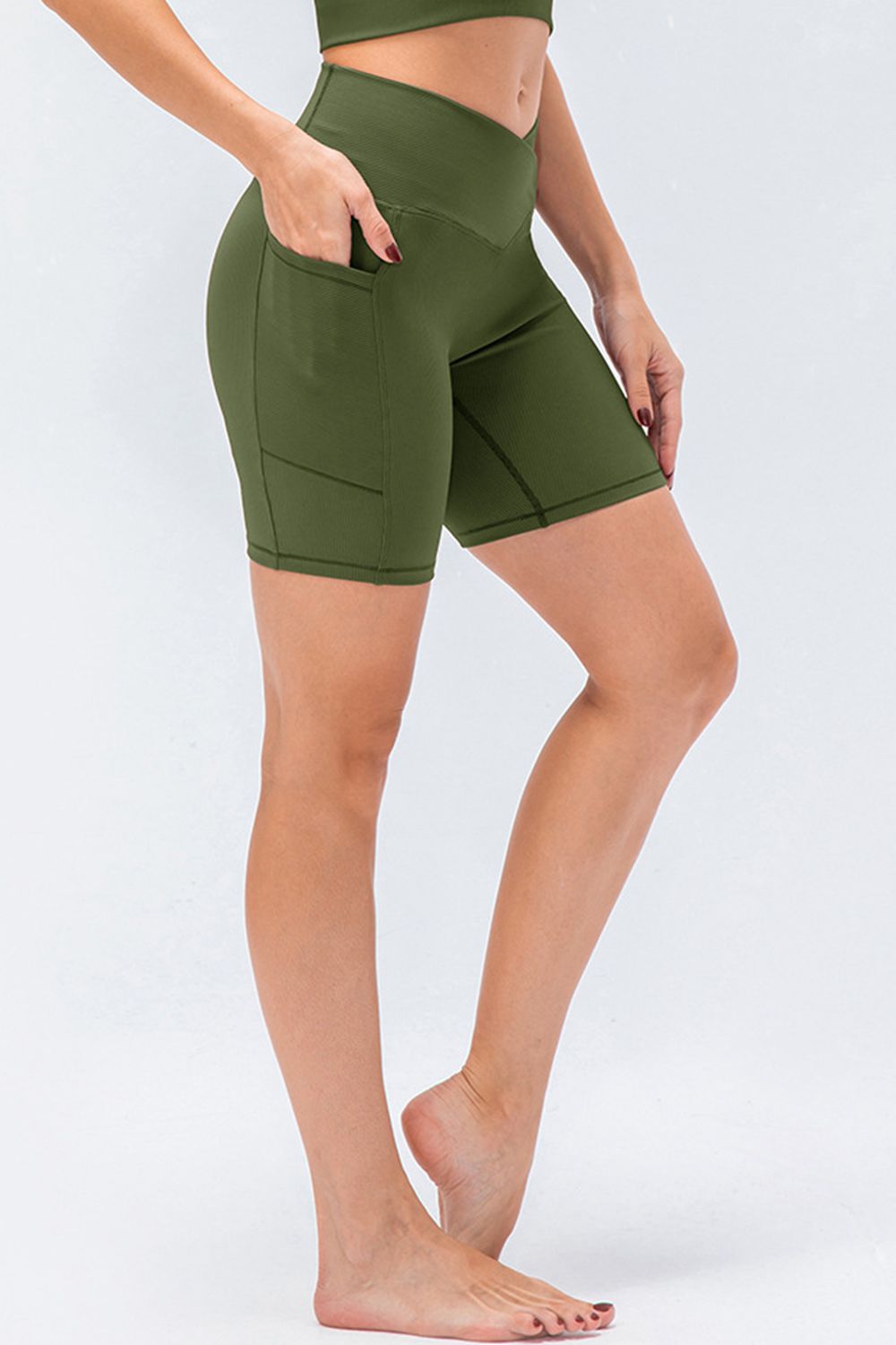 Slim Fit V-Waistband Sports Shorts Trendsi