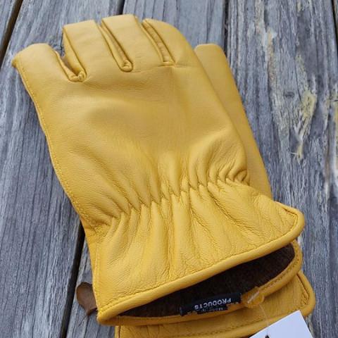 Alpaca Knit Lined Cowhide Leather Gloves - Alpaca Made in the USA Milky Way