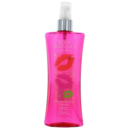 Pink Vanilla Kiss Fantasy by Body Fantasies, 8 oz Fragrance Body Spray Yellow Crius