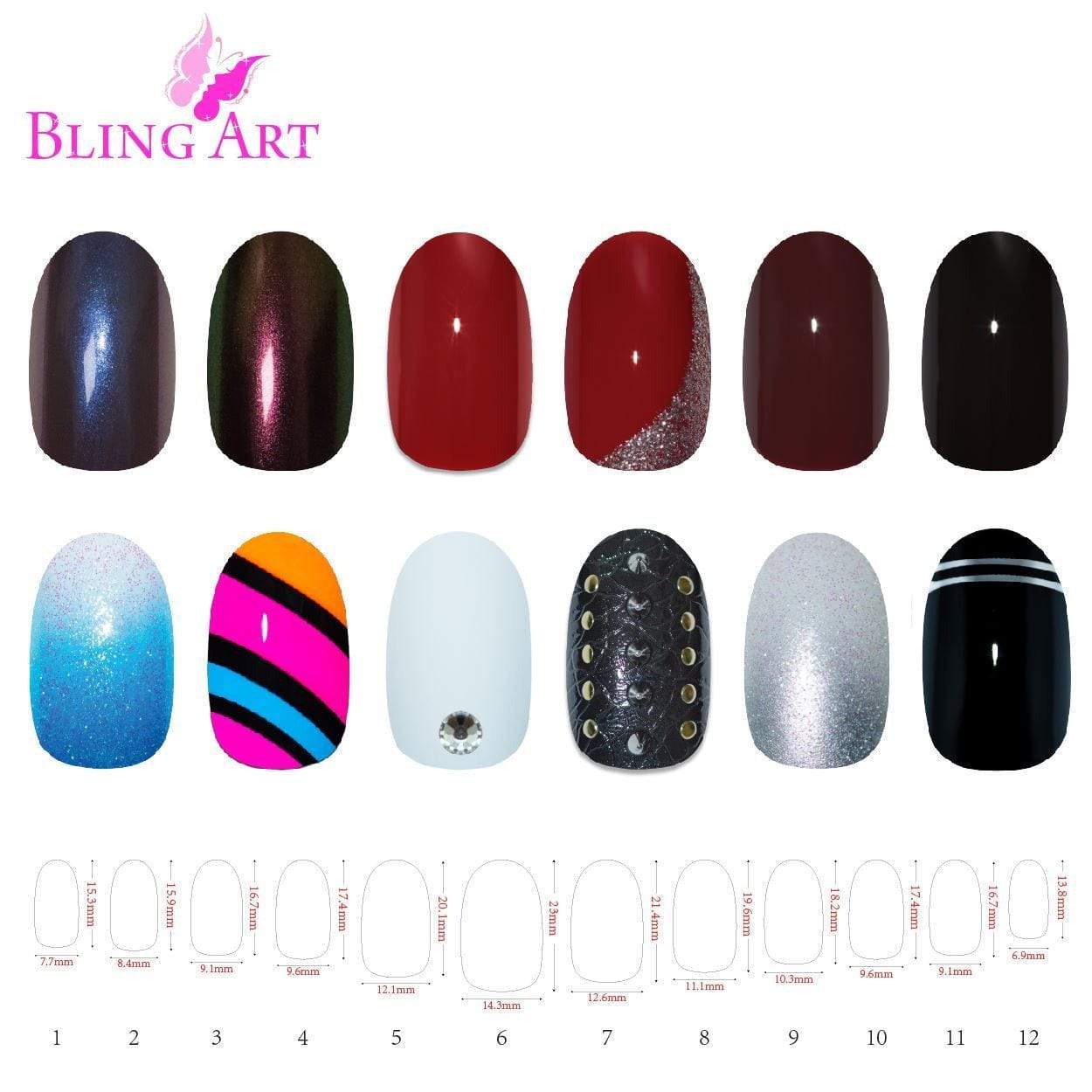 False Nails by Bling Art 360 Oval Medium Natural Acrylic Fake Nail Tan Poppy