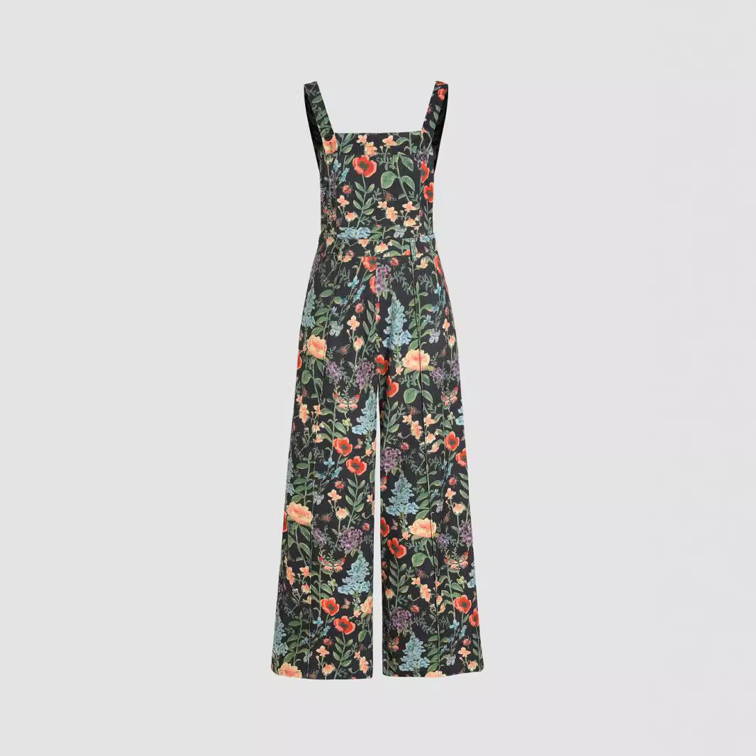 Floral Wide Leg Overalls Trendsi