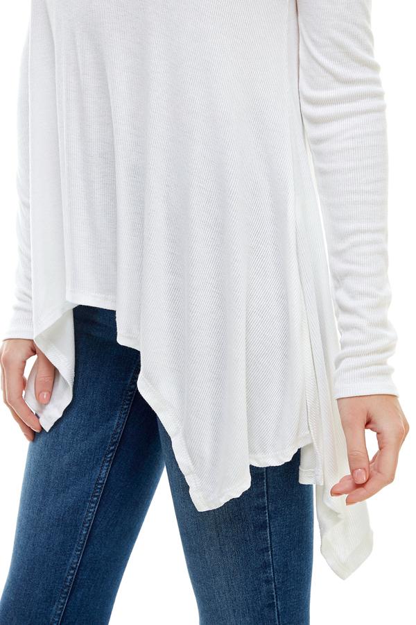 Women's Long-Sleeve Asymmetrical Hem Top Indigo Arrowwood