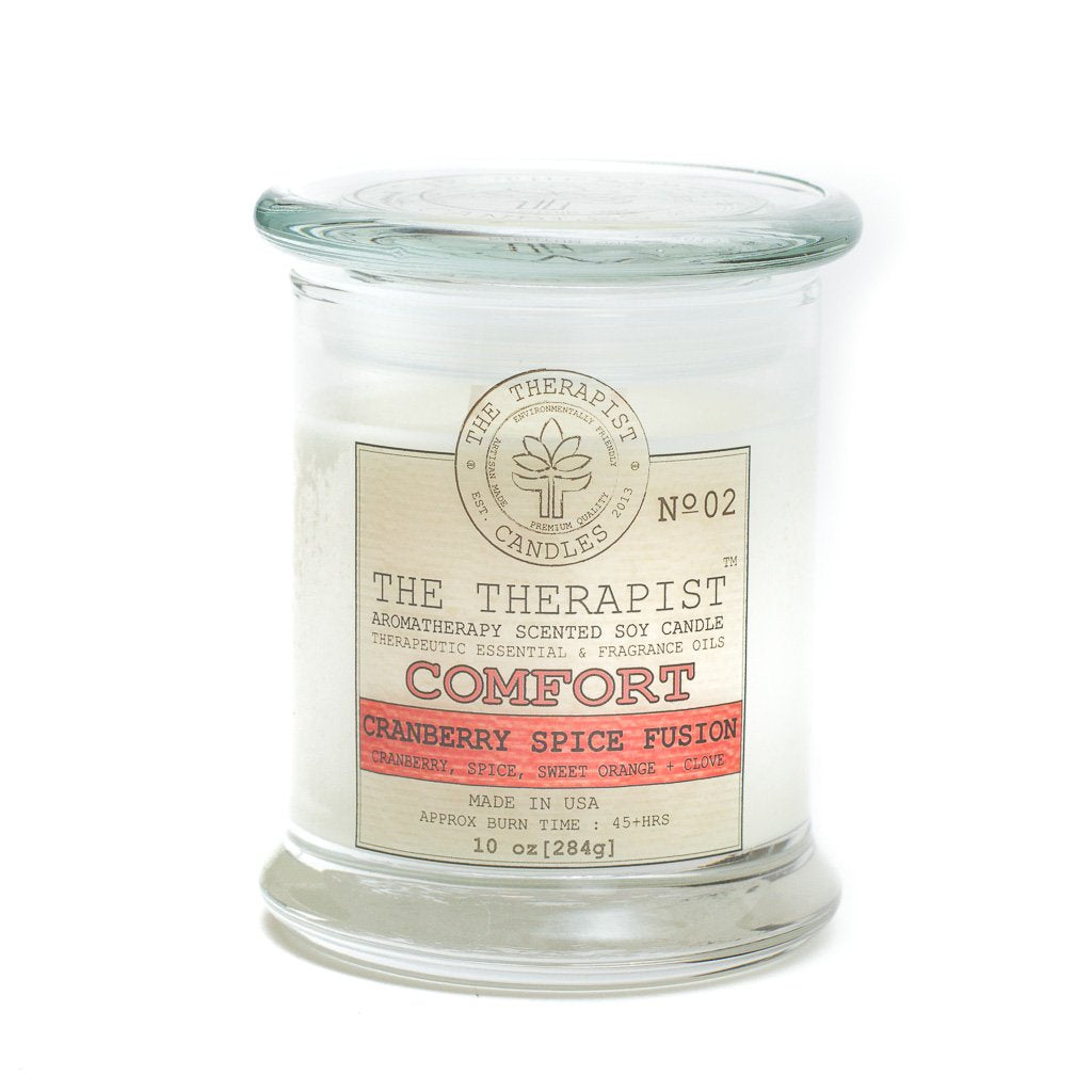 The Therapist Comfort Cranberry Spice Fusion Soy Candle Teal Oceanus