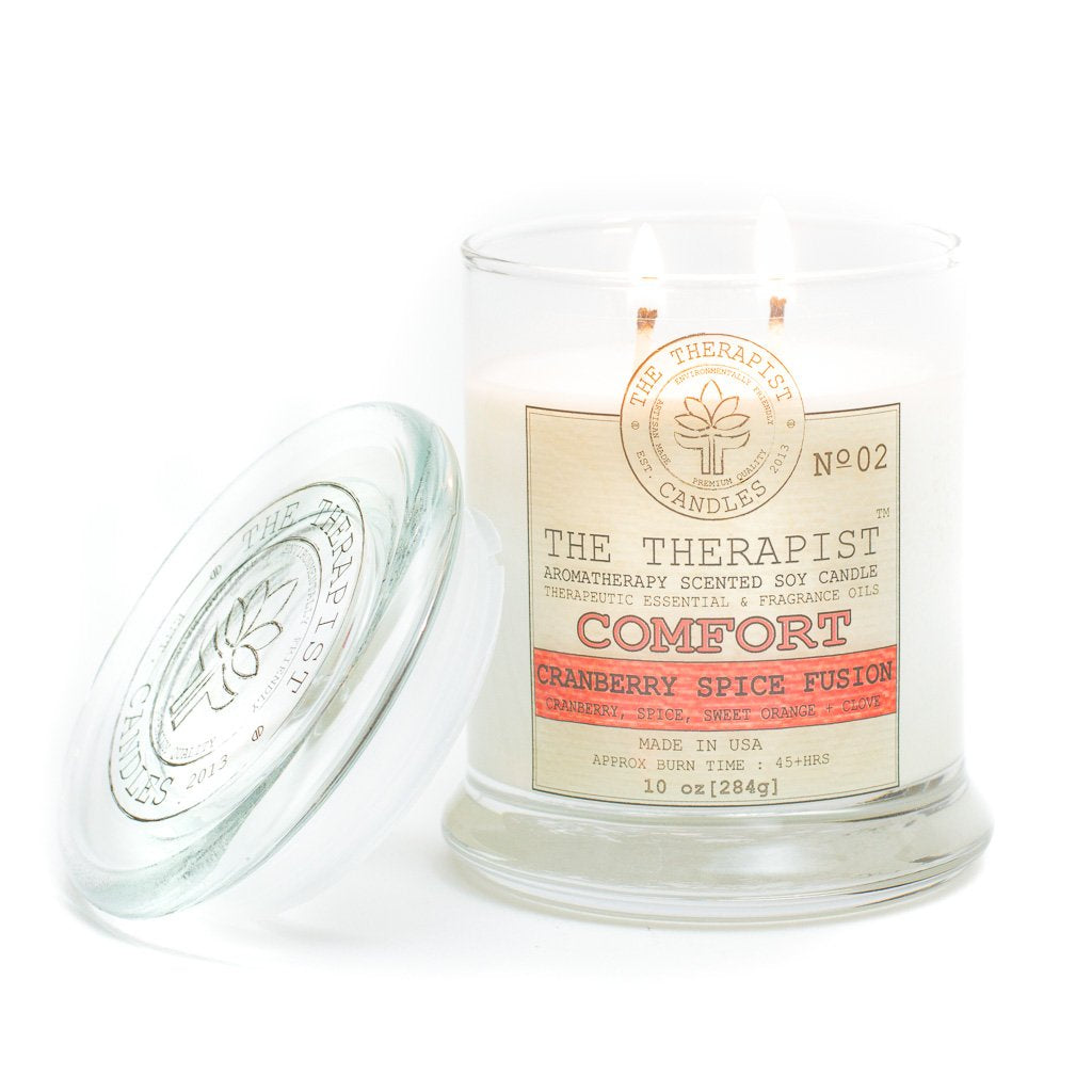 The Therapist Comfort Cranberry Spice Fusion Soy Candle Teal Oceanus