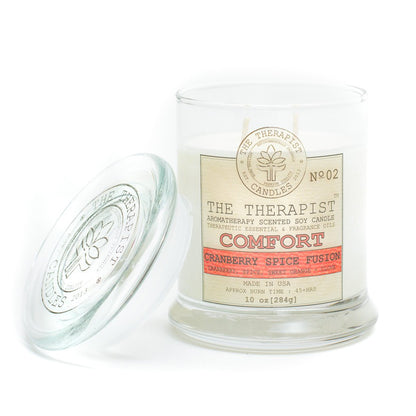 The Therapist Comfort Cranberry Spice Fusion Soy Candle Teal Oceanus