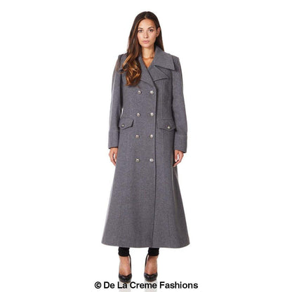 Wool Blend Double Breasted Maxi Coat (2004-WOOL) Rose Eleusis