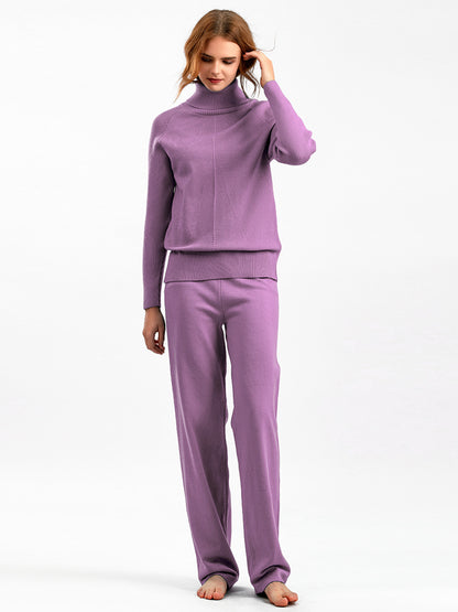 Basic Bae Turtleneck Raglan Sleeve Top and Pants Sweater Set Trendsi