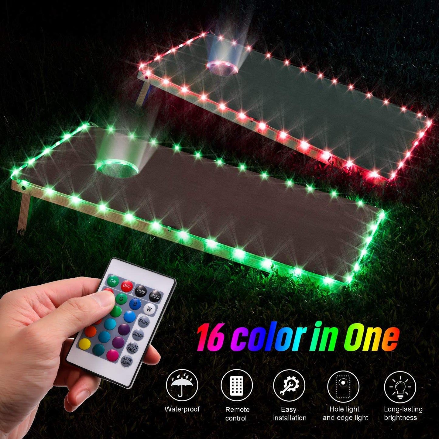 Outdoor Games Cornhole Lights Crimson Coco