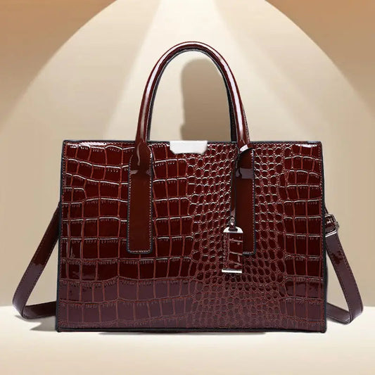 Crocodile Print Women Handbag Copper Pallas