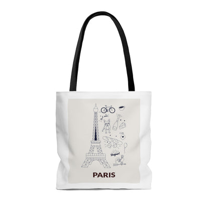 Symbols of PARIS Everyday Tote Bag Medium Yellow Pandora