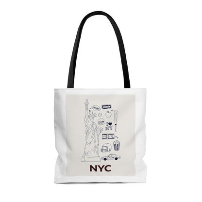 Symbols of NYC Everyday Tote Bag Medium Yellow Pandora