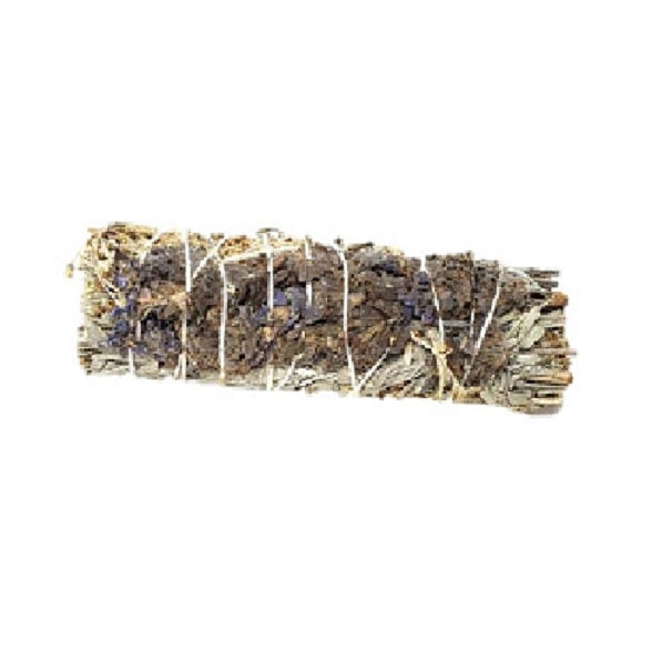 Home fragrance Blue Sage & Lavender Smudge Stick 4" - 1 Bundle Alabaster