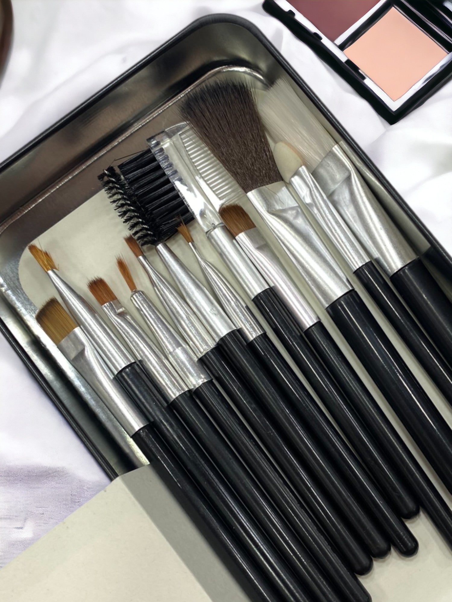 Professional Makeup brush set pack of 12 pcs brushes Gray Poseidon