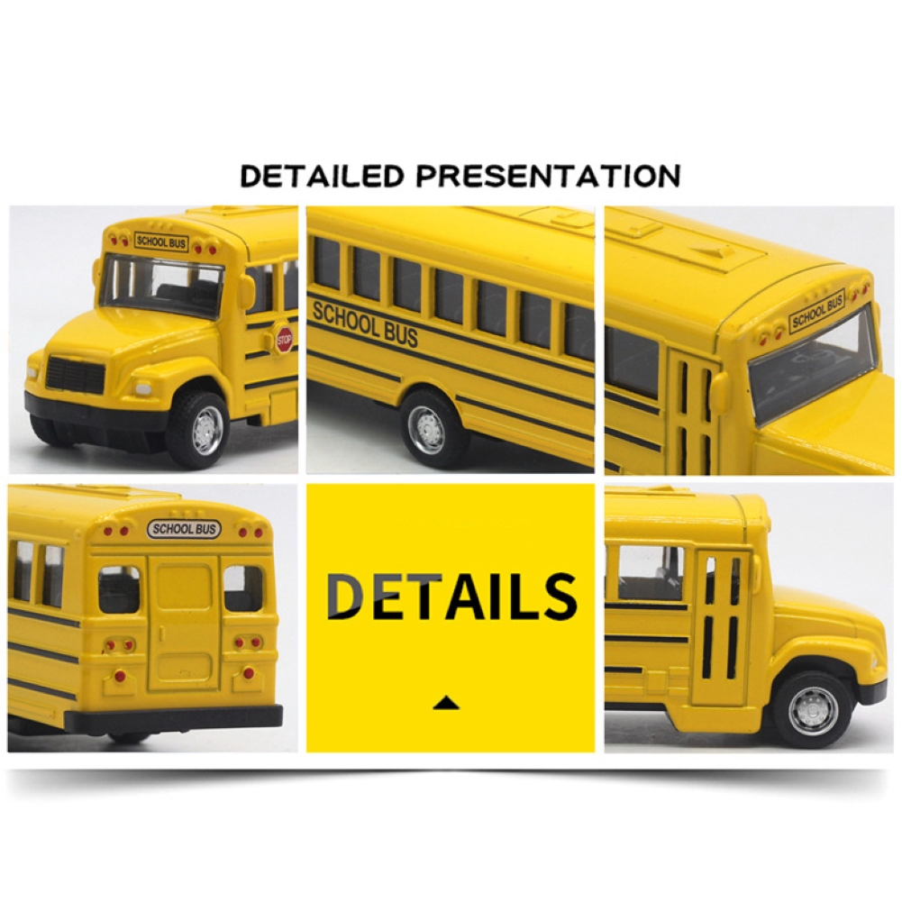 Alloy Inertial School Bus Model Car Model For Gifts Kids Boy Toys Teal Simba