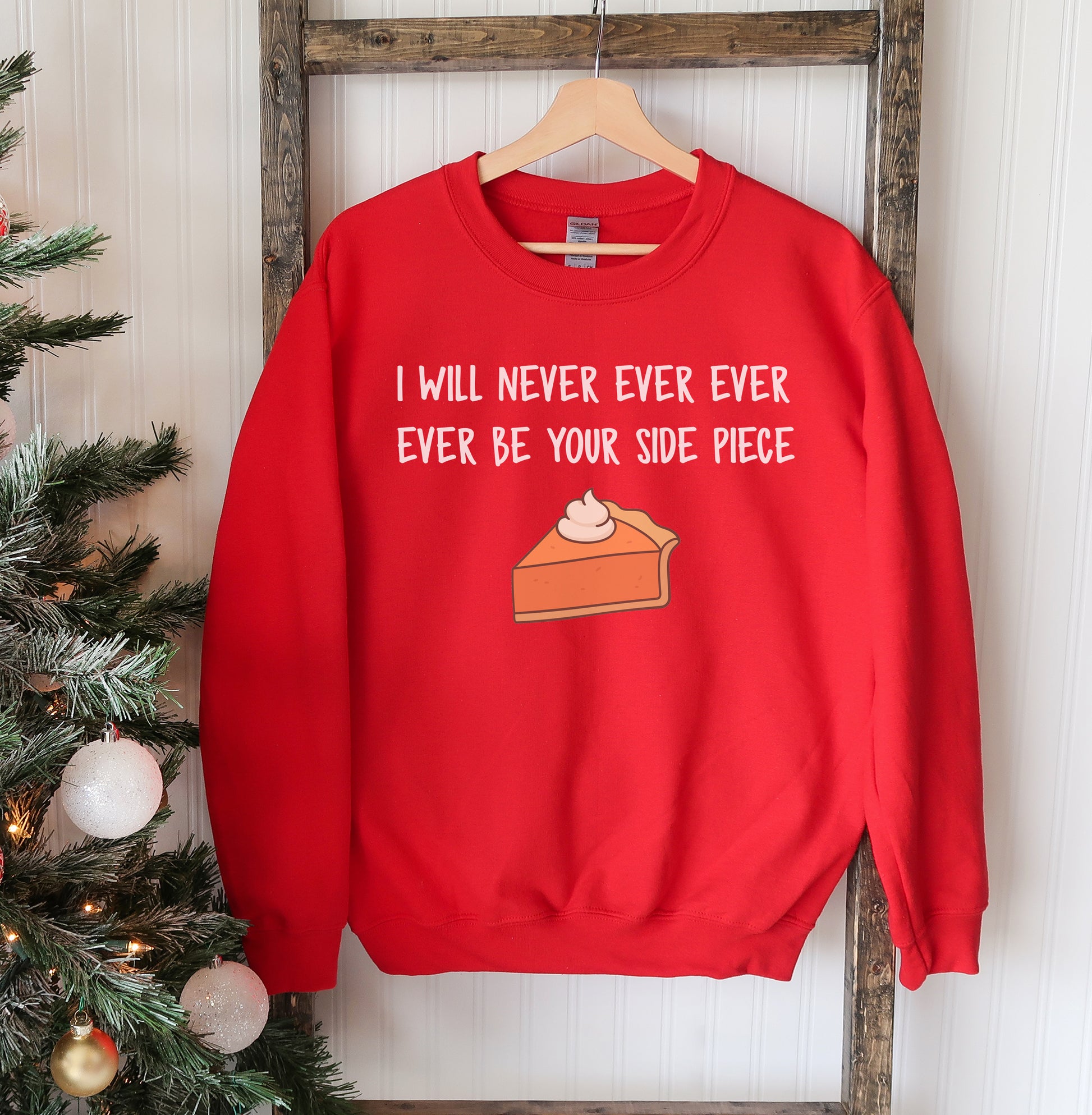 I Will Never Christmas Sweatshirt Agate