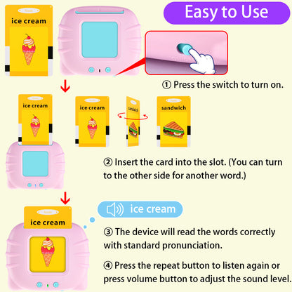 Kids Electronic Cognitive Cards Talking Flash Cards Audio Books Teal Simba