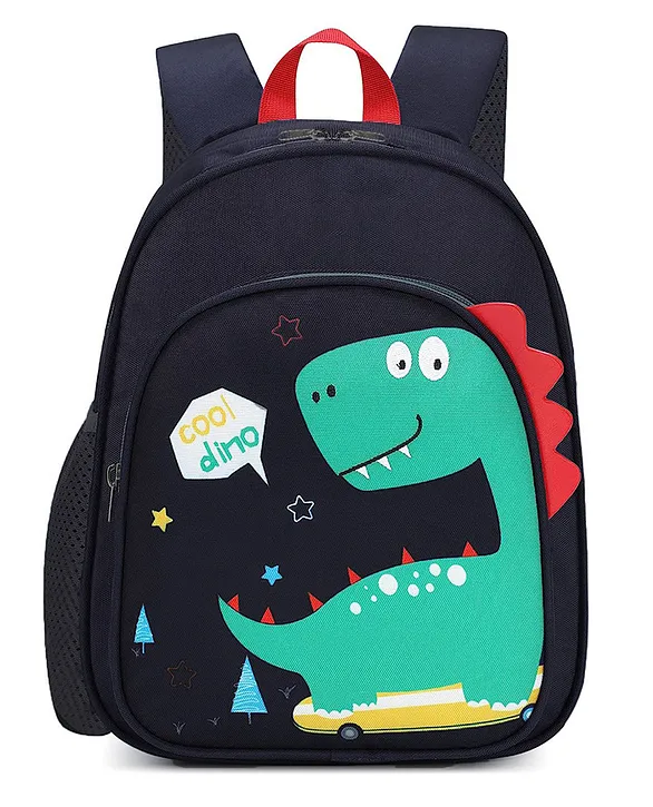 Premium School Blue Cool Dino bag for Kids - 16 Inches Beige Metis