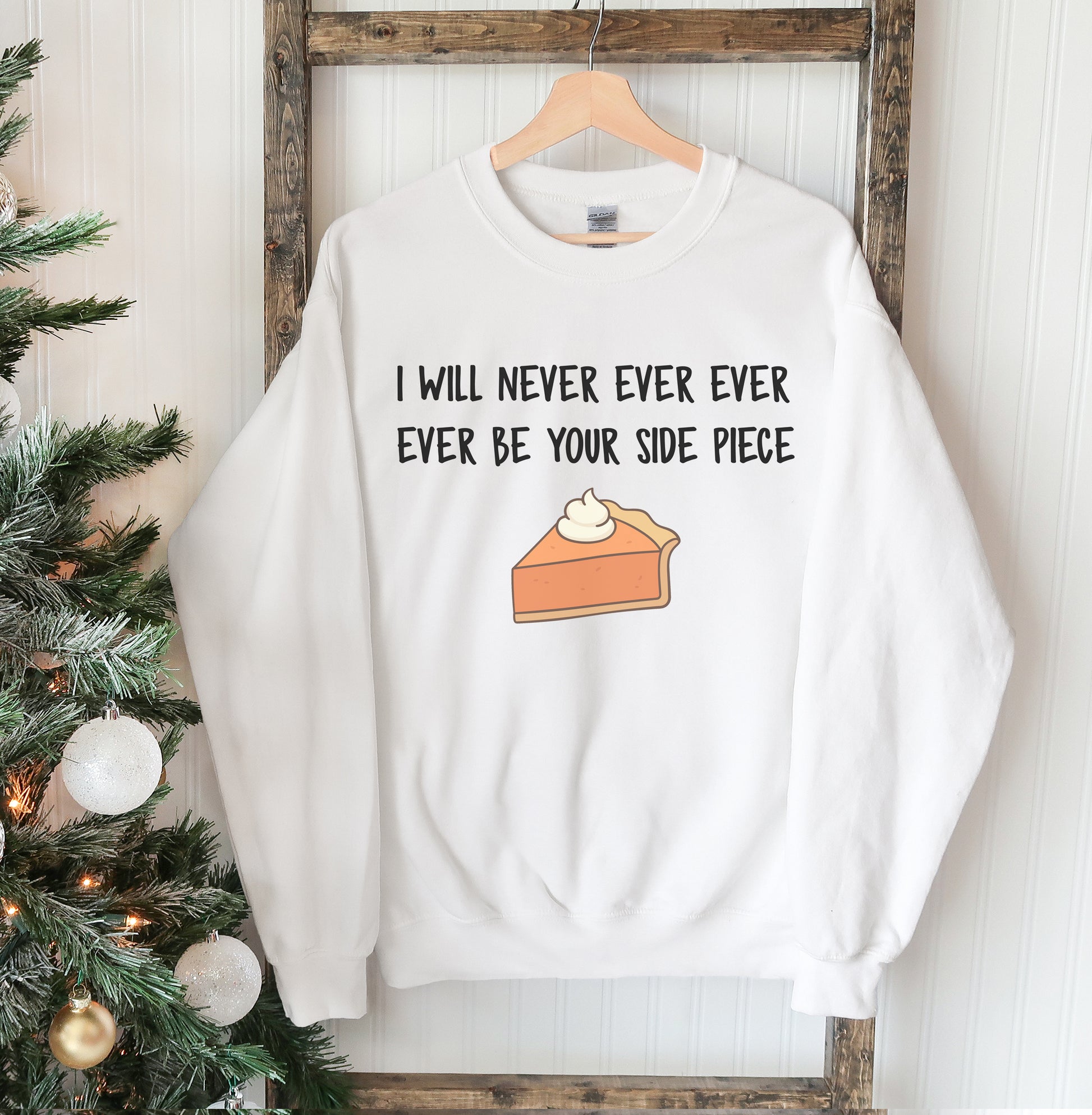 I Will Never Christmas Sweatshirt Agate