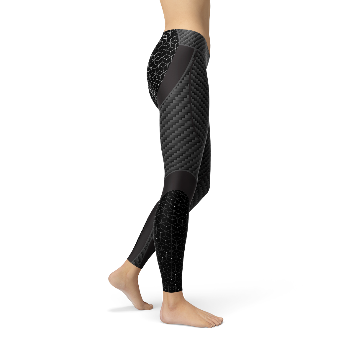 Womens Carbon Fiber Sports Leggings Maroon Sooty