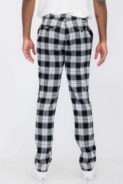 Plaid Slim Fit Trouser Pants Lime Milo