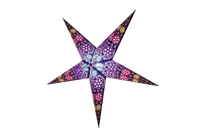 Firework Violet (XL) - Handmade 5 Pointed Paper Star Lantern Sky Blue Simba