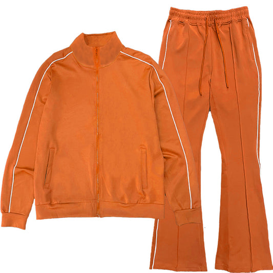 Flare Stacked Track Suit Matching Jacket and Pants Track Sweat Set Lime Milo