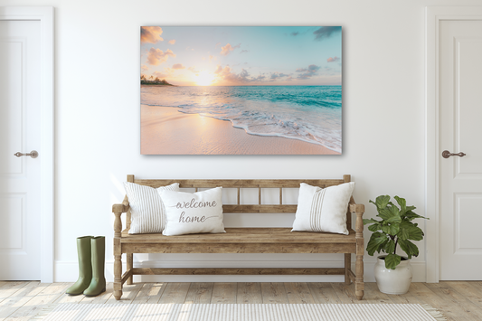 Glass Wall Art -Sea & Waves  (18x28 inches - 46x72cm) White Felix