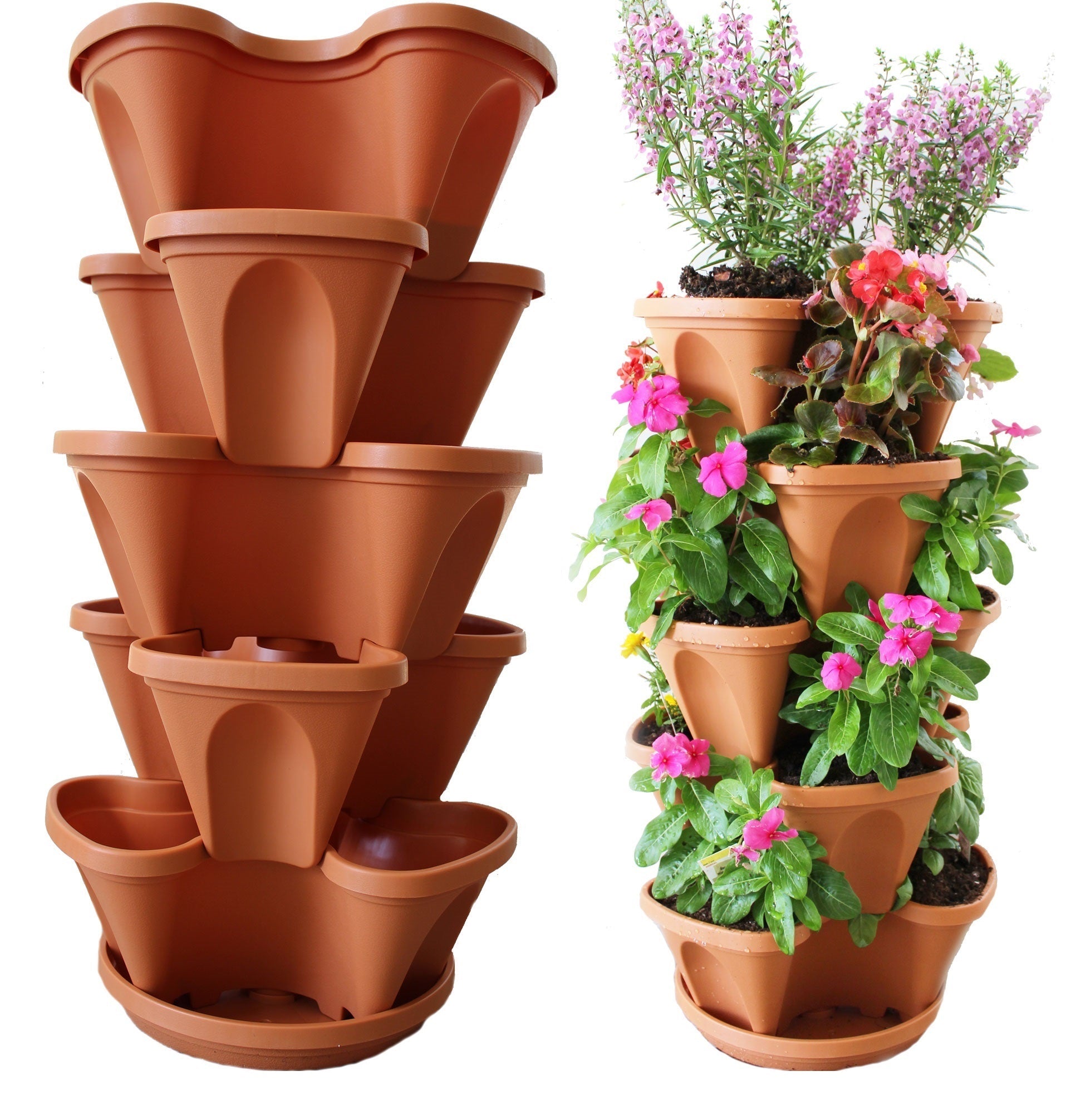 Nature's Distributing Stacking Planters - 5 Tier Emerald Coco