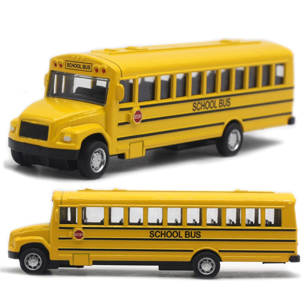 Alloy Inertial School Bus Model Car Model For Gifts Kids Boy Toys Teal Simba