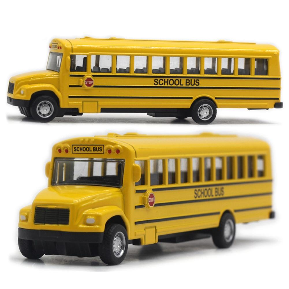 Alloy Inertial School Bus Model Car Model For Gifts Kids Boy Toys Teal Simba