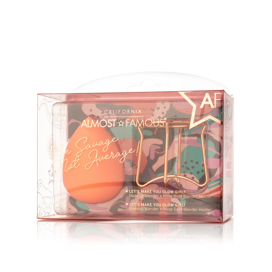 Almost Famous Makeup Blender w/ Rose Gold Stand Sky Blue Thrace