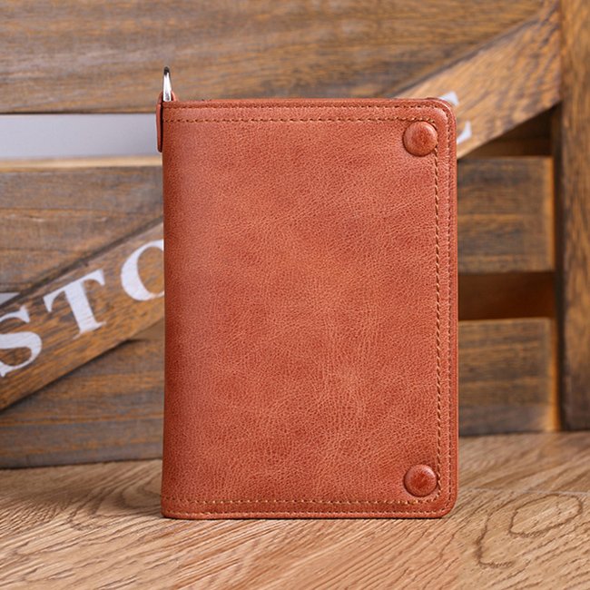 High Capacity Waxed Leather Wallet with RFID protection Fuchsia Molly