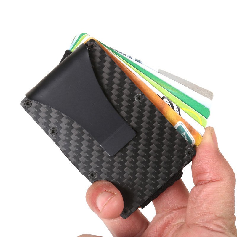 Carbon Fiber RFID Blocking Card Wallet Fuchsia Molly