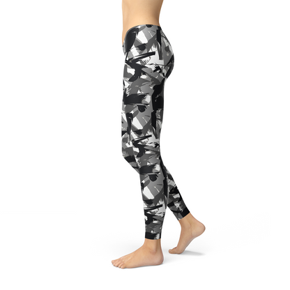 Womens Urban Camo Leggings Maroon Sooty